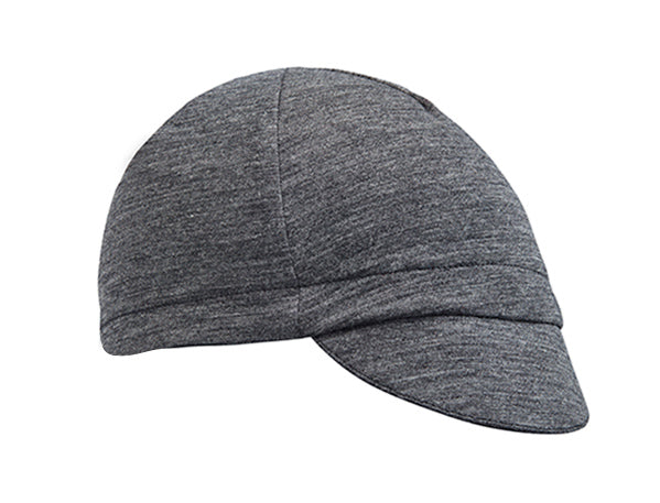 Gull Gray Merino Wool 4-Panel Cap. Angled view.