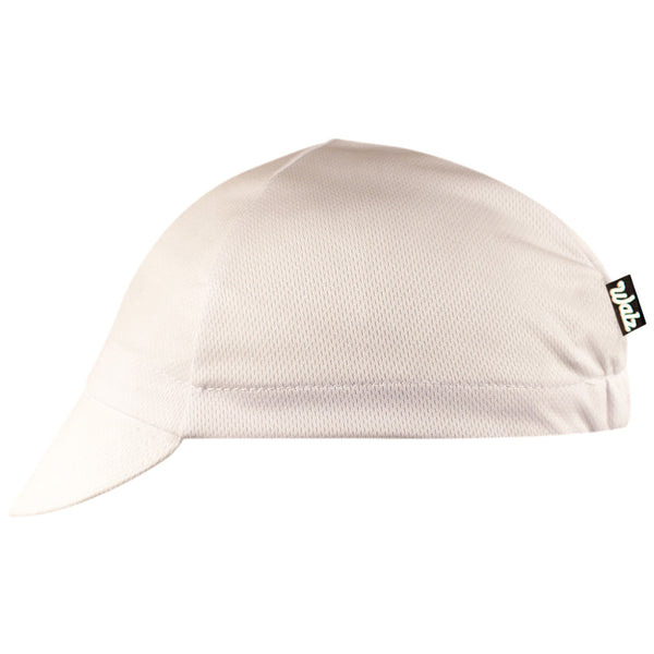 White Technical 4-Panel Cap.  Side view.