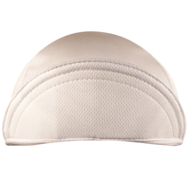 White Technical 4-Panel Cap.  Brim up front view.