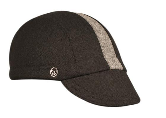 The "Milwaukee" Wool 3-Panel Gray Stripe Cap.  Angled view.