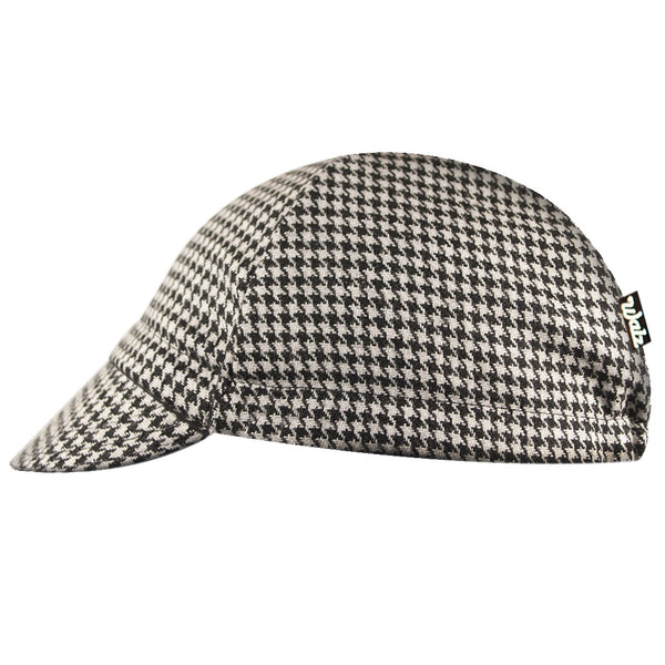 Black Houndstooth Wool 4-Panel. Side view.