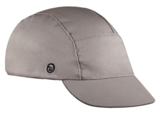 Velo/City Cap - Grey Cotton 5-Panel.  Angled view.