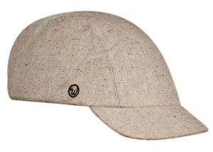 Velo/City Cap - Speckled Hemp Wool 3-Panel Cap.  Angled view.