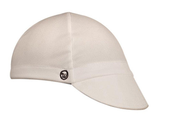 White Technical 4-Panel Cap.  Angled view.