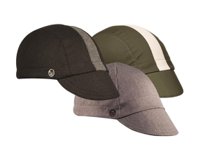 Walz Starter Bundle 3 cap collage. Black/Grey 3-Panel Wool Cap  Heather Gray 4-Panel Cotton Cap  "Woodland" 3-Panel Technical Cap.